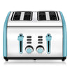 4-Slice Toaster, CUSINAID 4 Wide Slots Stainless Steel Toasters with Reheat Defrost Cancel Function, 7-Shade Setting, Blue