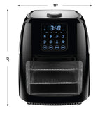 Chefman 6 Liter Digital Air Fryer+ Rotisserie, Dehydrator, Convection Oven, 8 Presets to Air Fry, Roast, Dehydrate, Bake & More, BPA-Free, Auto Shut-Off, Accessories Included, XL Family Size, Black