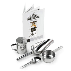 Olde Midway Vintage Style Popcorn Machine Maker Popper with Cart and 8-Ounce Kettle - Black