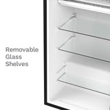hOmeLabs Mini Fridge - 3.3 Cubic Feet Under Counter Refrigerator with Covered Chiller Compartment - Small Drink Food Storage Machine for Office, Dorm or Apartment with Removable Glass Shelves