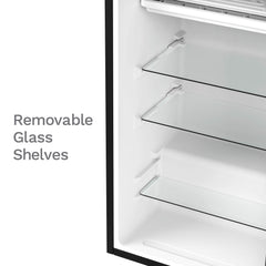 hOmeLabs Mini Fridge - 3.3 Cubic Feet Under Counter Refrigerator with Covered Chiller Compartment - Small Drink Food Storage Machine for Office, Dorm or Apartment with Removable Glass Shelves