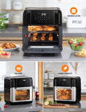 Innsky Air Fryer Oven, 10.6QT 1500W Electric Air Fryer with LED Digital Touchscreen 10-in-1 Countertop Oven with Dehydrator & Rotisserie, 6 Accessories & 32 Recipes & 2 Years Warranty