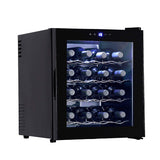 16 Bottles Wine Cooler, KUPPET Thermoelectric Freestanding Chiller-Counter Top Red/White Wine, Beer and Champagne Wine Cellar-Digital Temperature Display-Double-layer Glass Door-Quiet Operation 