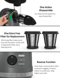Masticating Juicer, Homgeek Cold Press Juicer with Quiet Motor & Reverse Function, Slow Juicer for Vegetables, Wheatgrass and Fruits