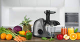 Juicer, Jocuu Slow Masticating Juicer Machines Easy to Clean, Soft/Hard Two Speed Quiet Motor Reverse Function Anti-clogging, Cold Press Juice Extractor with Brush & Recipes