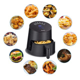 Air Fryer, Bagotte 1500W Fast Cook Airfryer Programmable Base for Air frying & Digital Touch Screen Oil Less Hot Air Fryer Oven Nonstick, Low Fat Electric Air Fryer With Recipes 3.7Qt