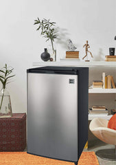 RCA 3.2 Cu Ft Compact Fridge, Mini Refrigerator, Stainless Steel