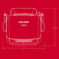 George Foreman 5-Serving Multi-Plate Evolve Grill System with Ceramic Plates and Waffle Plates, Red, GRP4842RB