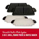 George Foreman 5-Serving Multi-Plate Evolve Grill System with Ceramic Plates and Waffle Plates, Red, GRP4842RB