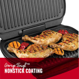 George Foreman 9-Serving Classic Plate Electric Grill and Panini Press, Silver, GR144